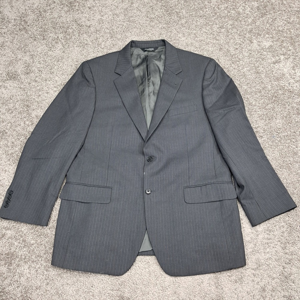 Jos A Bank‎ Signature Collection Mens 43R Wool Pinstripe Blazer Charcoal Grey